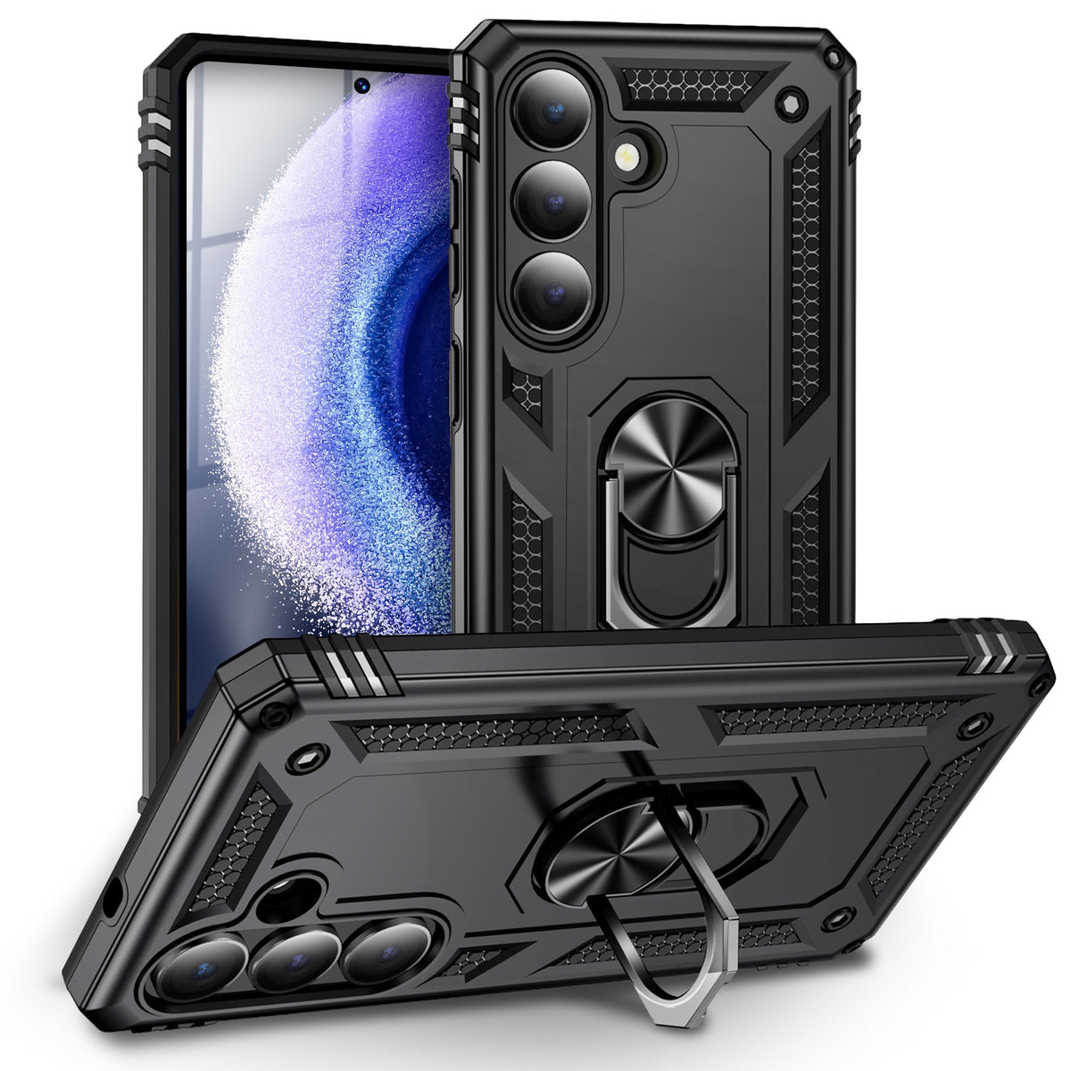 NALIA Panzerhülle für Samsung Galaxy S26 – Ring-Ständer 360° & Magnet-Halterung Kompatibel – RINGDEFEND (Stoßfestes Outdoor Case) – Marke aus Berlin