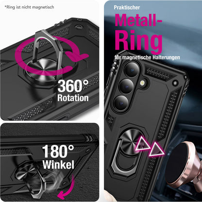 NALIA Panzerhülle für Samsung Galaxy S26 Plus – Ring-Ständer 360° & Magnet-Halterung Kompatibel – RINGDEFEND (Stoßfestes Outdoor Case) – Marke aus Berlin