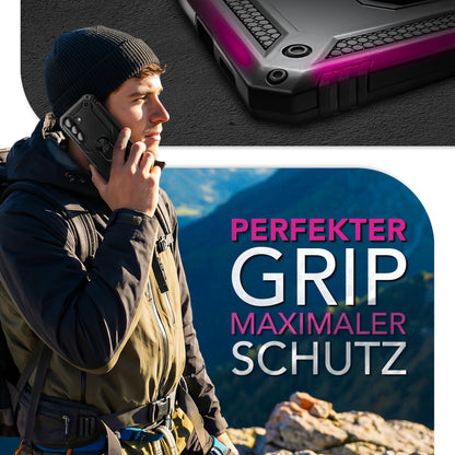 NALIA Panzerhülle für Samsung Galaxy A57 – Ring-Ständer 360° & Magnet-Halterung Kompatibel – RINGDEFEND (Stoßfestes Outdoor Case) – Marke aus Berlin