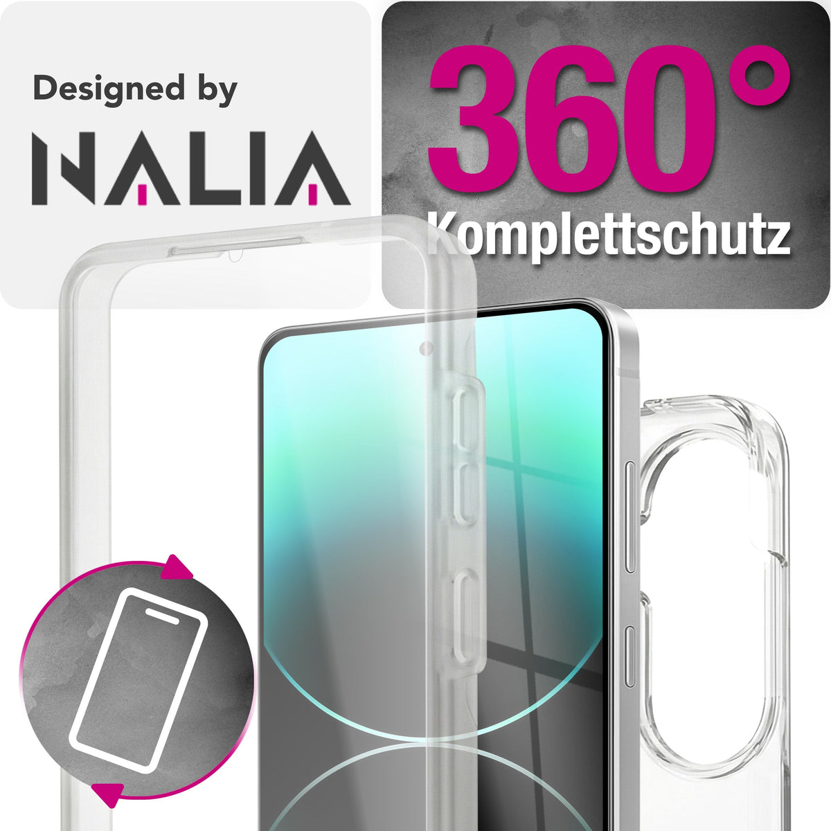 NALIA 360° Hülle für Samsung Galaxy S26 Plus – Vorne & Hinten Schutz – 360GUARD (Full-Body Case) – Marke aus Berlin