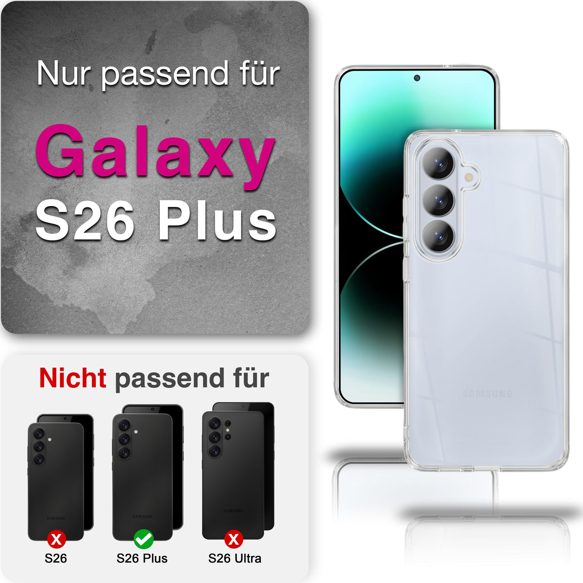 NALIA 360° Hülle für Samsung Galaxy S26 Plus – Vorne & Hinten Schutz – 360GUARD (Full-Body Case) – Marke aus Berlin