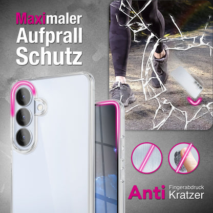 NALIA Transparente Hülle für Samsung Galaxy S26 – Anti-Gelb & Stoßfest – GLAZE (Rückseite in Glas-Optik) – Marke aus Berlin