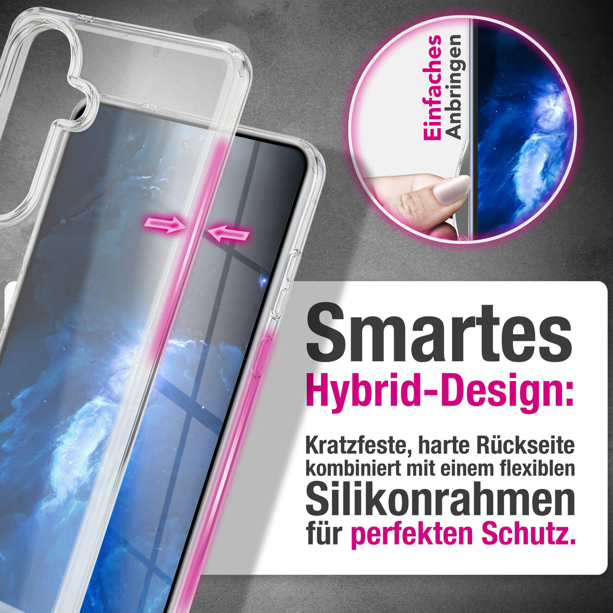 NALIA Transparente Hülle für Samsung Galaxy S26 – Anti-Gelb & Stoßfest – GLAZE (Rückseite in Glas-Optik) – Marke aus Berlin