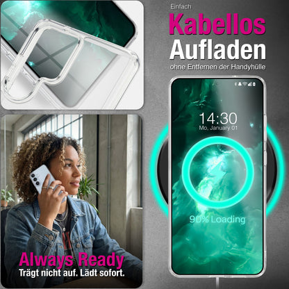 NALIA Transparente Hülle für Samsung Galaxy S26 Plus – Anti-Gelb & Stoßfest – GLAZE (Rückseite in Glas-Optik) – Marke aus Berlin