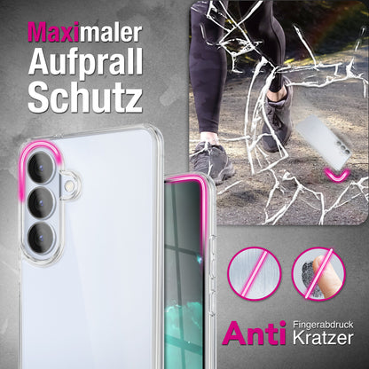 NALIA Transparente Hülle für Samsung Galaxy S26 Plus – Anti-Gelb & Stoßfest – GLAZE (Rückseite in Glas-Optik) – Marke aus Berlin