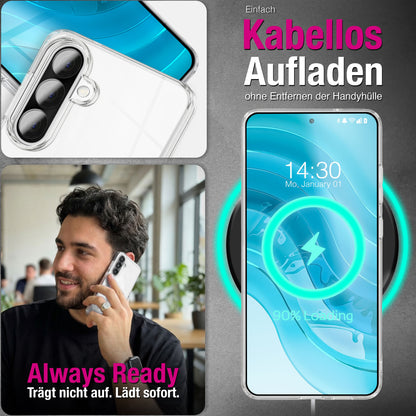NALIA Transparente Silikonhülle für Samsung Galaxy A37 – Anti-Gelb & Rutschfest – GLAZE (Handyhülle Kristallklar, Schlank & Stoßfest) – Marke aus Berlin