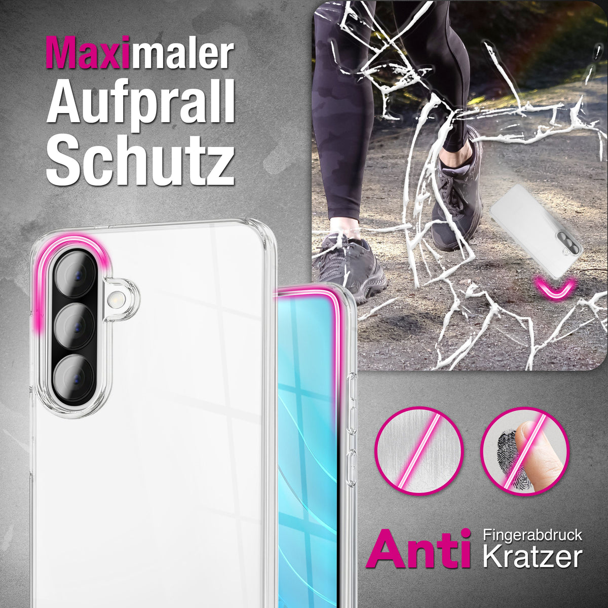 NALIA Transparente Silikonhülle für Samsung Galaxy A37 – Anti-Gelb & Rutschfest – GLAZE (Handyhülle Kristallklar, Schlank & Stoßfest) – Marke aus Berlin