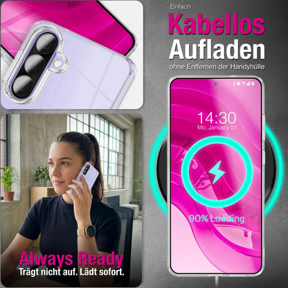 NALIA Transparente Silikonhülle für Samsung Galaxy A57 – Anti-Gelb & Rutschfest – GLAZE (Handyhülle Kristallklar, Schlank & Stoßfest) – Marke aus Berlin