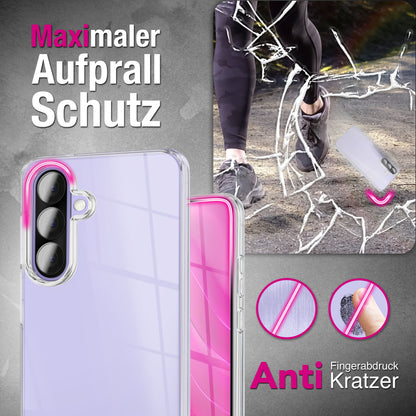 NALIA Transparente Silikonhülle für Samsung Galaxy A57 – Anti-Gelb & Rutschfest – GLAZE (Handyhülle Kristallklar, Schlank & Stoßfest) – Marke aus Berlin