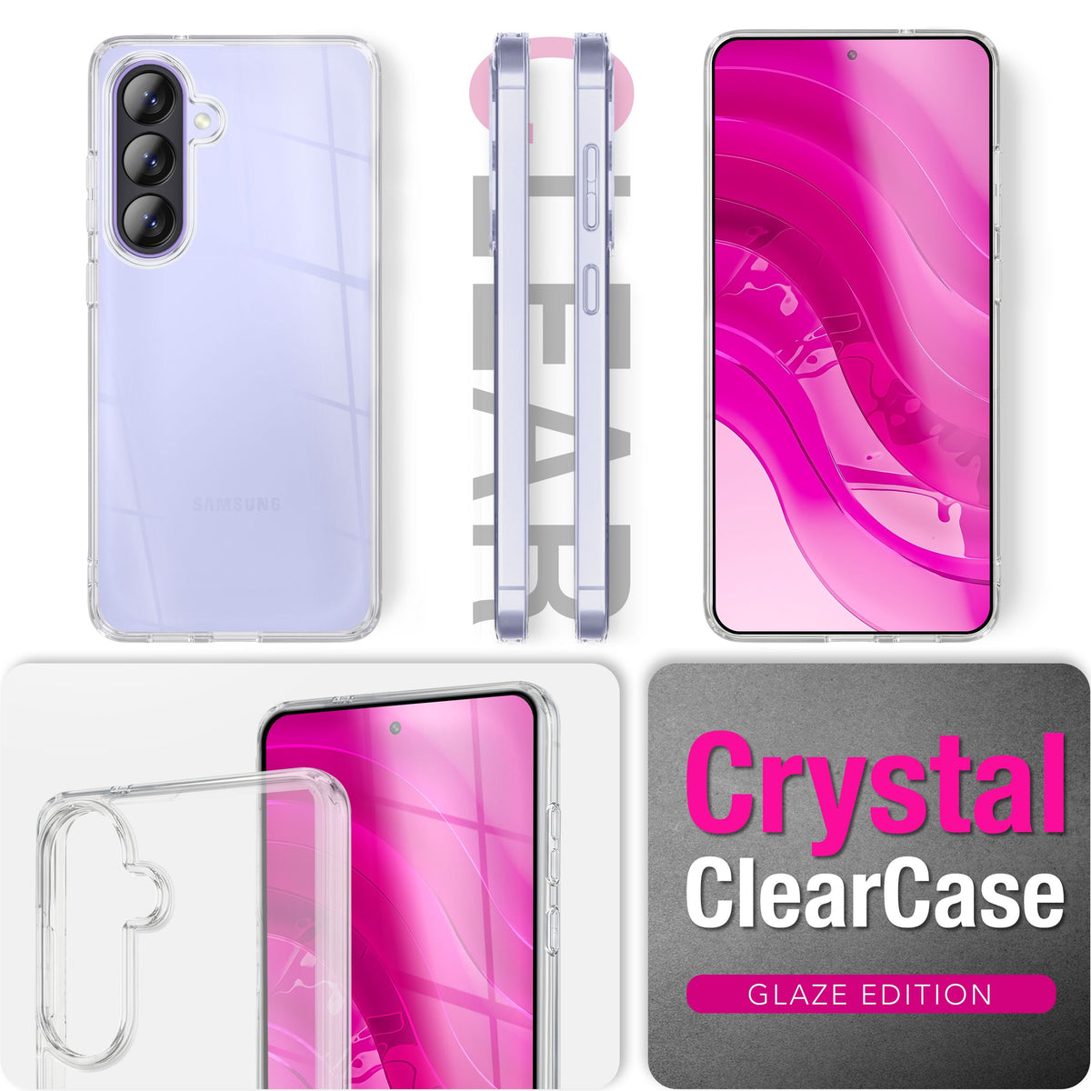 NALIA Transparente Silikonhülle für Samsung Galaxy A57 – Anti-Gelb & Rutschfest – GLAZE (Handyhülle Kristallklar, Schlank & Stoßfest) – Marke aus Berlin