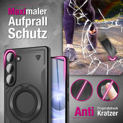 NALIA Magnetische Panzerhülle für Samsung Galaxy S26 – Ring-Halterung 360° & MagSafe kompatibel – STORMGUARD (Outdoor Case) – Marke aus Berlin