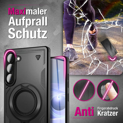 NALIA Magnetische Panzerhülle für Samsung Galaxy A57 – Ring-Halterung 360° & MagSafe kompatibel – STORMGUARD (Outdoor Case) – Marke aus Berlin