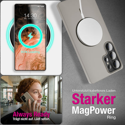 NALIA Ultradünnes Magnet-Hardcase für Samsung Galaxy S26 Ultra – MagSafe kompatibel, Matt & Anti-Fingerabdruck – CLOUD (Vergilbungsfreie Handyhülle) – Marke aus Berlin