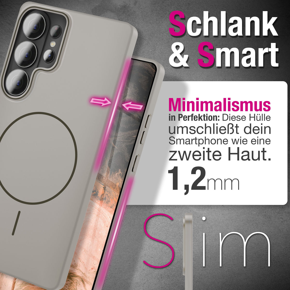 NALIA Ultradünnes Magnet-Hardcase für Samsung Galaxy S26 Ultra – MagSafe kompatibel, Matt & Anti-Fingerabdruck – CLOUD (Vergilbungsfreie Handyhülle) – Marke aus Berlin