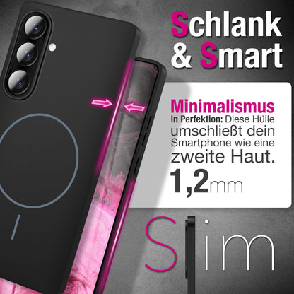 NALIA Ultradünnes Magnet-Hardcase für Samsung Galaxy A57 – MagSafe kompatibel, Matt & Anti-Fingerabdruck – CLOUD (Vergilbungsfreie Handyhülle) – Marke aus Berlin