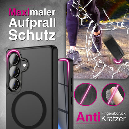 NALIA Mattes Magnet-Case für Samsung Galaxy S26 – MagSafe kompatibel, Vergilbungsfrei & Perfekter Zubehör-Halt – SLATE (Stoßfeste Handyhülle) – Marke aus Berlin