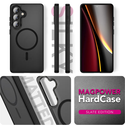 NALIA Mattes Magnet-Case für Samsung Galaxy S26 Plus – MagSafe kompatibel, Vergilbungsfrei & Perfekter Zubehör-Halt – SLATE (Stoßfeste Handyhülle) – Marke aus Berlin