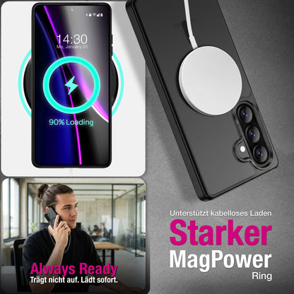 NALIA Mattes Magnet-Case für Samsung Galaxy A57 – MagSafe kompatibel, Vergilbungsfrei & Perfekter Zubehör-Halt – SLATE (Stoßfeste Handyhülle) – Marke aus Berlin