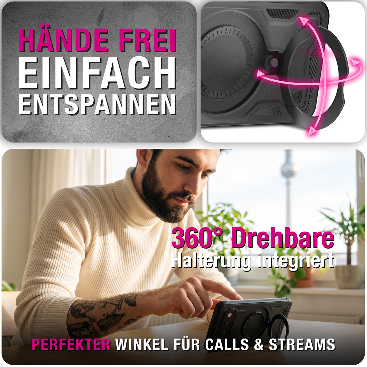 NALIA Magnetische Panzerhülle für Google Pixel 11 Pro XL – Ring-Halterung 360° & MagSafe kompatibel – STORMGUARD (Outdoor Case) – Marke aus Berlin