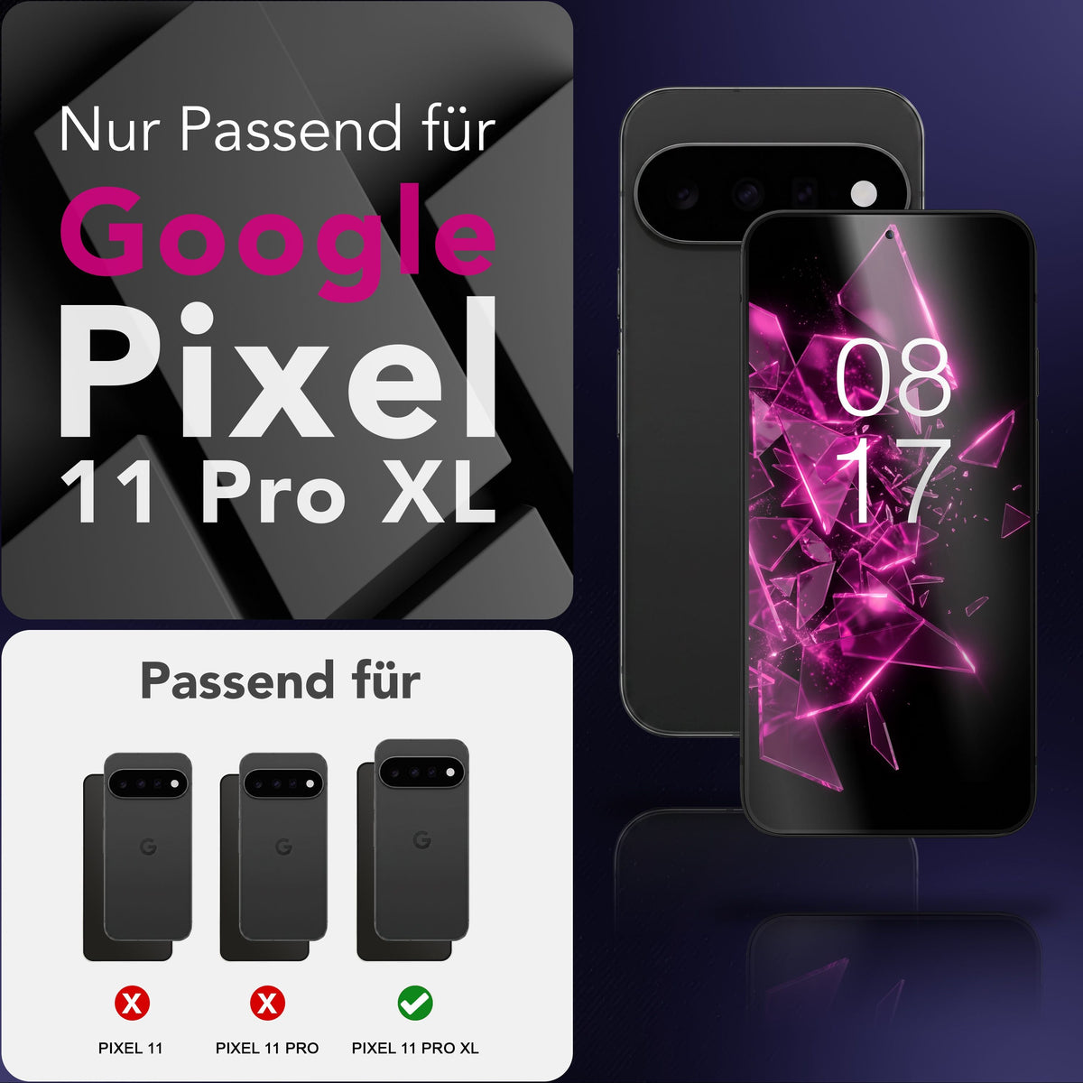 NALIA 2x Schutzglas für Google Pixel 11 Pro XL – Full-Screen Schutz 9H & Hüllenfreundlich – ARMORGLASSX (Display Glasfolie Transparent & 9H Härte) – Marke aus Berlin