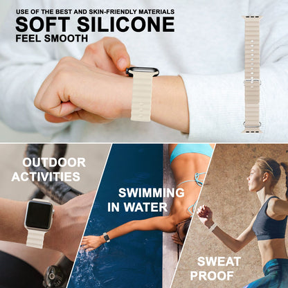NALIA Smart Watch Armband OCEAN Style kompatibel mit Apple Watch SE & Series 8/7/6/5/4/3/2/1, 38mm 40mm 41mm, iWatch Sport Uhr Ersatzarmband Damen & Herren, Silikon Wasserfest
