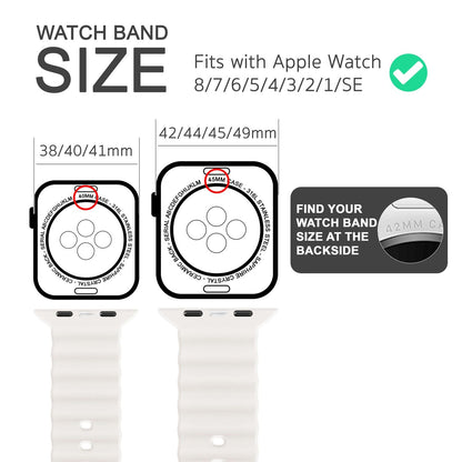 NALIA Smart Watch Armband OCEAN Style kompatibel mit Apple Watch SE & Series 8/7/6/5/4/3/2/1, 38mm 40mm 41mm, iWatch Sport Uhr Ersatzarmband Damen & Herren, Silikon Wasserfest