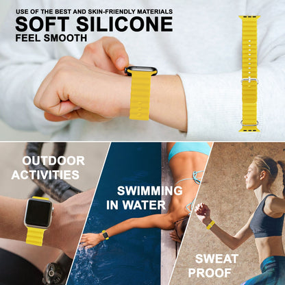 NALIA Smart Watch Armband OCEAN Style kompatibel mit Apple Watch SE & Series 8/7/6/5/4/3/2/1, 38mm 40mm 41mm, iWatch Sport Uhr Ersatzarmband Damen & Herren, Silikon Wasserfest