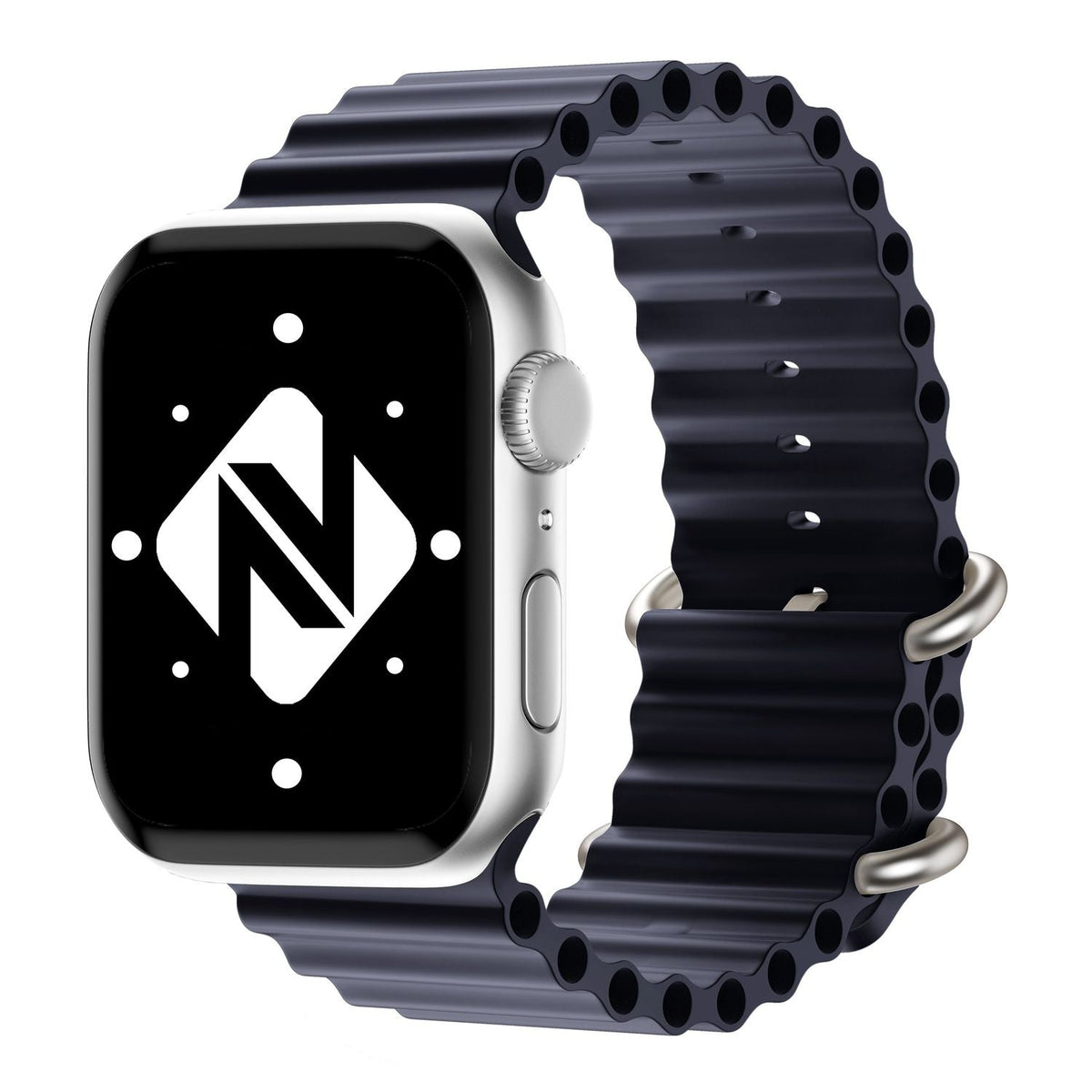 NALIA Smart Watch Armband OCEAN Style kompatibel mit Apple Watch Ultra/SE & Series 8/7/6/5/4/3/2/1, 42mm 44mm 45mm 49mm, iWatch Sport Uhr Ersatzarmband Damen Herren, Silikon Riemen