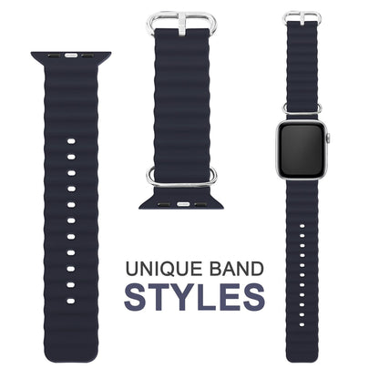NALIA Smart Watch Armband OCEAN Style kompatibel mit Apple Watch Ultra/SE & Series 8/7/6/5/4/3/2/1, 42mm 44mm 45mm 49mm, iWatch Sport Uhr Ersatzarmband Damen Herren, Silikon Riemen