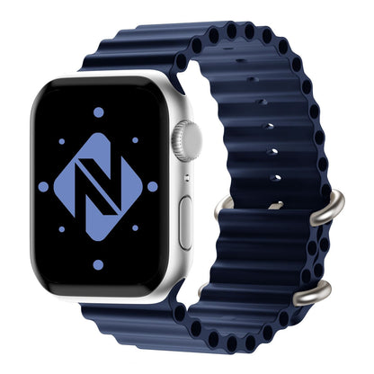 NALIA Smart Watch Armband OCEAN Style kompatibel mit Apple Watch Ultra/SE & Series 8/7/6/5/4/3/2/1, 42mm 44mm 45mm 49mm, iWatch Sport Uhr Ersatzarmband Damen Herren, Silikon Riemen