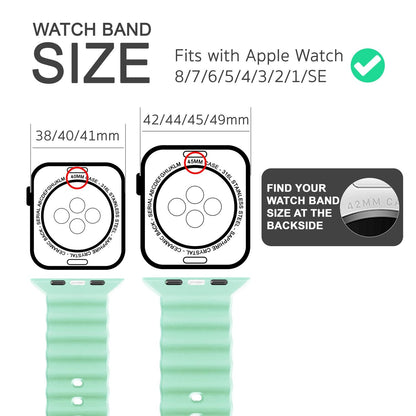 NALIA Smart Watch Armband OCEAN Style kompatibel mit Apple Watch Ultra/SE & Series 8/7/6/5/4/3/2/1, 42mm 44mm 45mm 49mm, iWatch Sport Uhr Ersatzarmband Damen Herren, Silikon Riemen