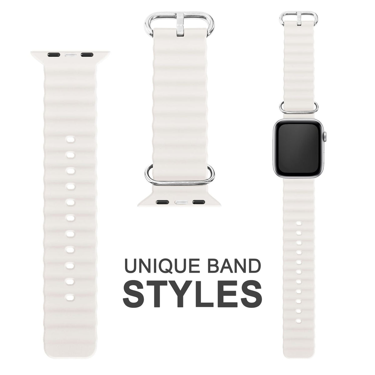 NALIA Smart Watch Armband OCEAN Style kompatibel mit Apple Watch Ultra/SE & Series 8/7/6/5/4/3/2/1, 42mm 44mm 45mm 49mm, iWatch Sport Uhr Ersatzarmband Damen Herren, Silikon Riemen