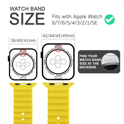 NALIA Smart Watch Armband OCEAN Style kompatibel mit Apple Watch Ultra/SE & Series 8/7/6/5/4/3/2/1, 42mm 44mm 45mm 49mm, iWatch Sport Uhr Ersatzarmband Damen Herren, Silikon Riemen
