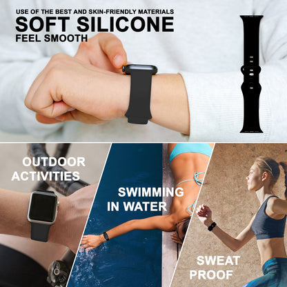 NALIA Silikon Smart-Watch Ersatzarmband kompatibel mit Apple Watch Armband SE & Series 8/7/6/5/4/3/2/1, 38mm 40mm 41mm, iWatch Fitnessuhr Sportarmband Damen & Herren