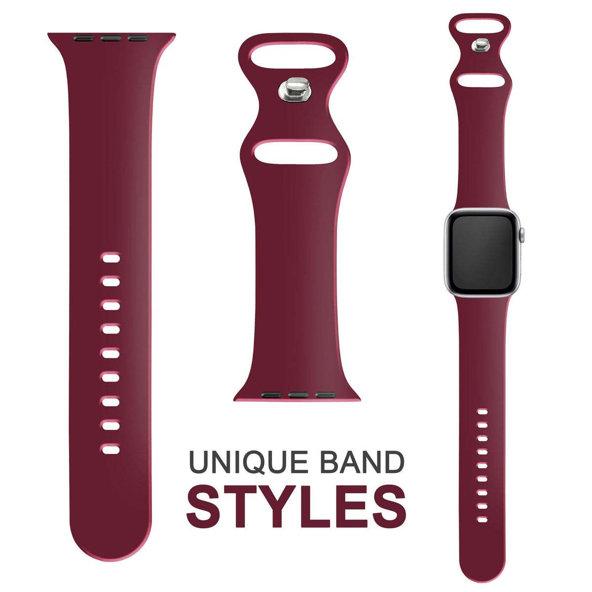 NALIA Silikon Smart-Watch Ersatzarmband kompatibel mit Apple Watch Armband SE & Series 8/7/6/5/4/3/2/1, 38mm 40mm 41mm, iWatch Fitnessuhr Sportarmband Damen & Herren