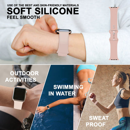 NALIA Silikon Smart-Watch Ersatzarmband kompatibel mit Apple Watch Armband SE & Series 8/7/6/5/4/3/2/1, 38mm 40mm 41mm, iWatch Fitnessuhr Sportarmband Damen & Herren