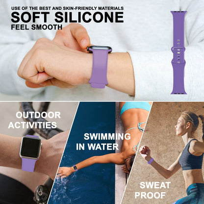 NALIA Silikon Smart-Watch Ersatzarmband kompatibel mit Apple Watch Armband SE & Series 8/7/6/5/4/3/2/1, 38mm 40mm 41mm, iWatch Fitnessuhr Sportarmband Damen & Herren