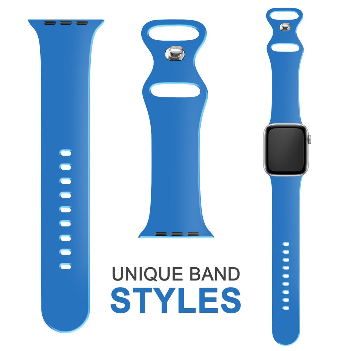 NALIA Silikon Smart-Watch Ersatzarmband kompatibel mit Apple Watch Armband SE & Series 8/7/6/5/4/3/2/1, 38mm 40mm 41mm, iWatch Fitnessuhr Sportarmband Damen & Herren