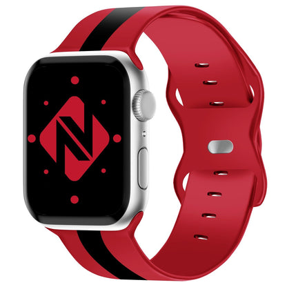 NALIA Gestreiftes Silikon Smart-Watch Ersatzarmband kompatibel mit Apple Watch Armband Ultra/SE & Series 8/7/6/5/4/3/2/1, 42 44 45 49mm, iWatch Fitnessarmband Damen & Herren