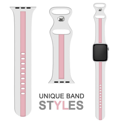 NALIA Gestreiftes Silikon Smart-Watch Ersatzarmband kompatibel mit Apple Watch Armband Ultra/SE & Series 8/7/6/5/4/3/2/1, 42 44 45 49mm, iWatch Fitnessarmband Damen & Herren