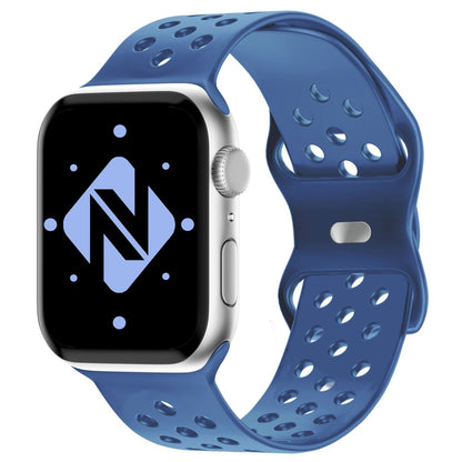 NALIA Gelochtes Silikon Smart-Watch Ersatzarmband kompatibel mit Apple Watch Armband SE & Series 8/7/6/5/4/3/2/1, 38mm 40mm 41mm, iWatch Fitnessarmband Damen & Herren