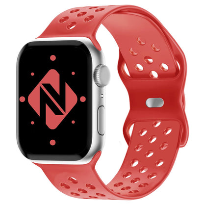 NALIA Gelochtes Silikon Smart-Watch Ersatzarmband kompatibel mit Apple Watch Armband SE & Series 8/7/6/5/4/3/2/1, 38mm 40mm 41mm, iWatch Fitnessarmband Damen & Herren