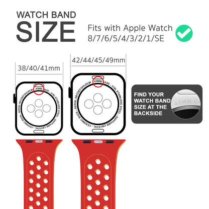 NALIA Gelochtes Silikon Smart-Watch Ersatzarmband kompatibel mit Apple Watch Armband SE & Series 8/7/6/5/4/3/2/1, 38mm 40mm 41mm, iWatch Fitnessarmband Damen & Herren