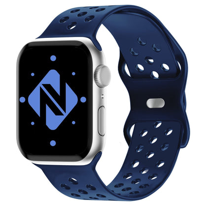 NALIA Gelochtes Silikon Smart-Watch Ersatzarmband kompatibel mit Apple Watch Armband SE & Series 8/7/6/5/4/3/2/1, 38mm 40mm 41mm, iWatch Fitnessarmband Damen & Herren