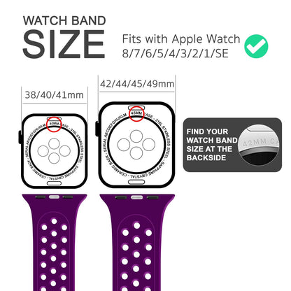 NALIA Gelochtes Silikon Smart-Watch Ersatzarmband kompatibel mit Apple Watch Armband SE & Series 8/7/6/5/4/3/2/1, 38mm 40mm 41mm, iWatch Fitnessarmband Damen & Herren