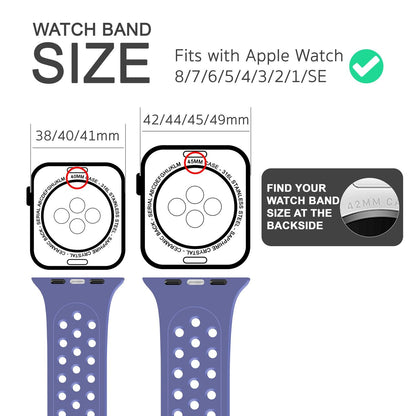 NALIA Gelochtes Silikon Smart-Watch Ersatzarmband kompatibel mit Apple Watch Armband SE & Series 8/7/6/5/4/3/2/1, 38mm 40mm 41mm, iWatch Fitnessarmband Damen & Herren