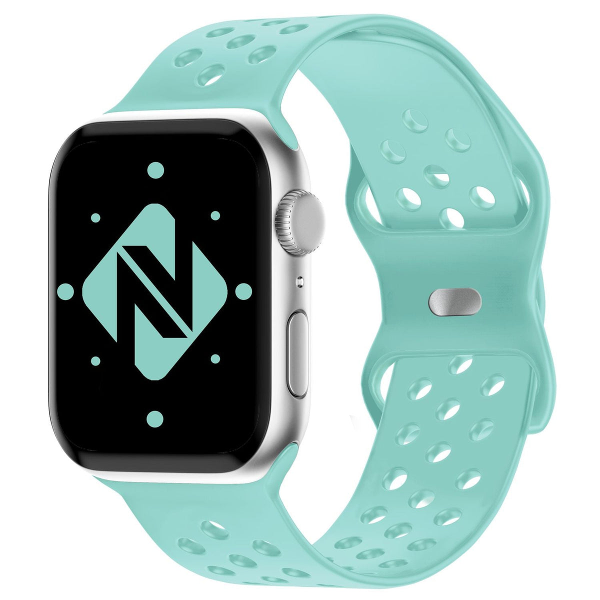 NALIA Gelochtes Silikon Smart-Watch Ersatzarmband kompatibel mit Apple Watch Armband SE & Series 8/7/6/5/4/3/2/1, 38mm 40mm 41mm, iWatch Fitnessarmband Damen & Herren