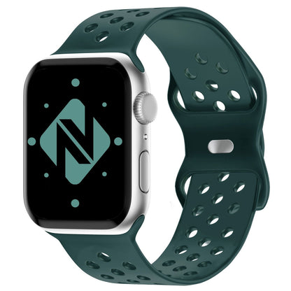 NALIA Gelochtes Silikon Smart-Watch Ersatzarmband kompatibel mit Apple Watch Armband SE & Series 8/7/6/5/4/3/2/1, 38mm 40mm 41mm, iWatch Fitnessarmband Damen & Herren