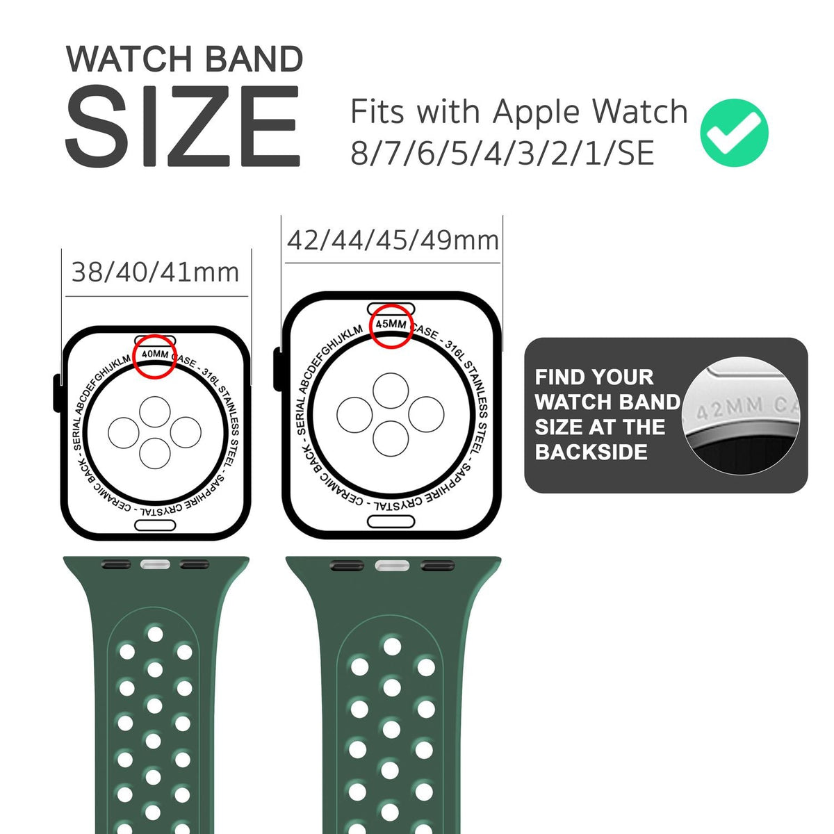 NALIA Gelochtes Silikon Smart-Watch Ersatzarmband kompatibel mit Apple Watch Armband SE & Series 8/7/6/5/4/3/2/1, 38mm 40mm 41mm, iWatch Fitnessarmband Damen & Herren