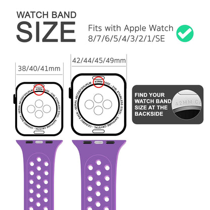 NALIA Gelochtes Silikon Smart-Watch Ersatzarmband kompatibel mit Apple Watch Armband SE & Series 8/7/6/5/4/3/2/1, 38mm 40mm 41mm, iWatch Fitnessarmband Damen & Herren